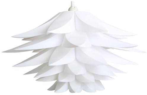 Puzzle Pendant Lamp Shade, Lotus Flower DIY Jigsaw Lampshade Kit, for Hanging Ceiling Light or Floor Lamp, White