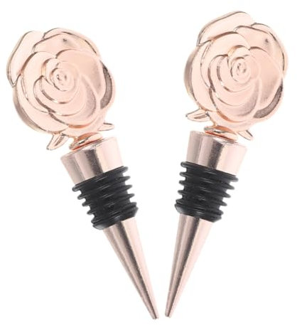 Zerodeko 2 Piezas Tapones de Vino de Rosa Tapones Decorativos para Botellas Sellado para Vino Aceite y Bebidas para Bares y Fiestas