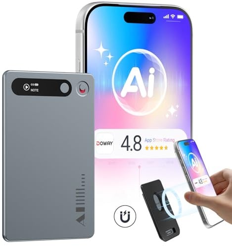 MECHEN KI Diktiergerät Digitales 64GB, Transkription Voice Recorder | KI-Transkription Zusammenfassungen in 80+ Sprachen, Bluetooth, Magnetische Telefonaufnahme, Unbegrenzte Cloud