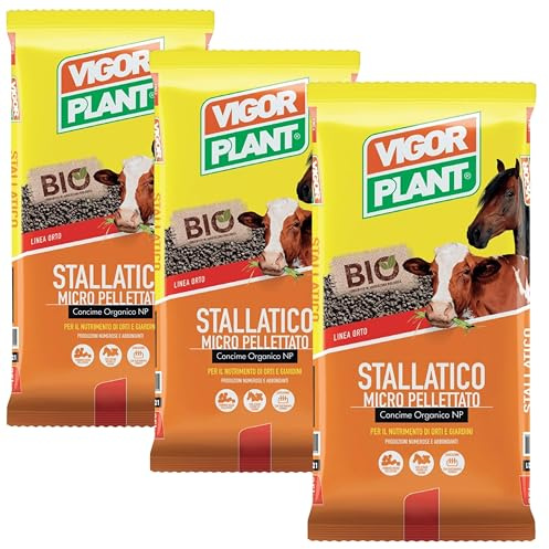 50 Kg Concime Orchidee Organico Biologico, Stallatico Micro Pellettato - Concime Piante Verdi, Letame Bovino ed Equino a Lento Rilascio con Azoto e Acidi Umici per Orto, Giardino e Coltivazioni