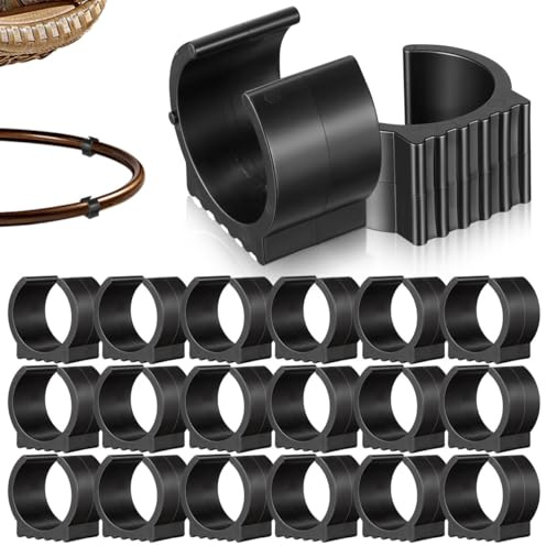 Artibetter 20pcs Embouts de Pieds de Hamac en Plastique Noir de U, Antidérapants et Adaptés aux Tubes de 38-42mm, Protection pour Camping et Patios