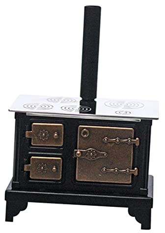Yunhgft Puppenhaus Im Maßstab 1:12, Spielzeug Mini Herd, Miniatur Puppenhausmöbel, Dekoration für Schlafzimmer, Esszimmer, Küche, Schwarz