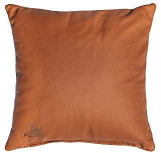 Centaur - Deko Lederkissen 40 x 40 cm für Sofa oder Schlafzimmer Cognac - Echt Leder Kissen Echtleder Sofakissen Lederoptik