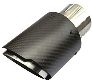 Endrohr matt Carbon Edelstahl 76mm Auspuffblende Anschluss 55-57 schräg