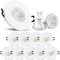 linovum 10 Stück ISAWO LED Einbaustrahler Bad rund & weiß IP65 für Außen & Dusche - LED GU10 5W warmweiß 230V Deckenstrahler