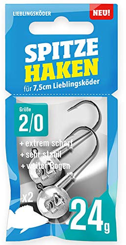 Lieblingsköder Spitze Haken 2/0-2 Jighaken, Gewicht:24g
