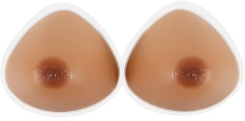 Vollence D Cup Selbstklebende Triangel Silikon Brustformen Falsche Brüste Silikonbrüste Brust Brustform für Mastektomie Prothese Transvestitismus Crossdressers Cosplay BH-Einlagen