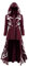 FNKDOR Halloween Kostüm Damen Gothic Baum Grafik Lang Umhang Mantel Mit Kapuze Reißverschluss Rot XXL