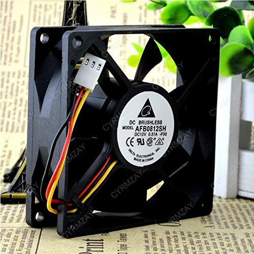 CYRMZAY Compatible for Delta AFB0812SH 8cm 80mm 80 * 80 * 25 mm DC 12V 0.51A PWM computer cpu Cooling Fan