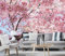 Fototapete 3D Tapete Kinderzimmer Deko Großer Baum Rosa Kirschblüte Tapeten Vliestapete Wandbilder Wohnzimmer Schlafzimmer Wanddeko 300x210cm
