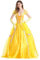 Femme Déguisement de Princesse Belle Robe La Belle et la Bête Adulte Costume de Belle Fancy Dress Up Déguisement Jaune Halloween Carnaval Soirée Fête Noël Robe avec Gants Jaune M