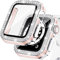 Kamita Diamond Displayschutz Hülle für Apple Watch Series SE 2023/6/5/4 40mm, Glitzer Hart PC Bumper Case mit Hartglas Displayschutzfolie, Bling Schutzhülle Cover für iWatch6/iWatch5 (Rosa-Silber)