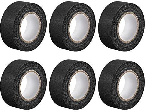 sourcing map Lot de 6 rouleaux de ruban de masquage noir 25 mm x 20 m