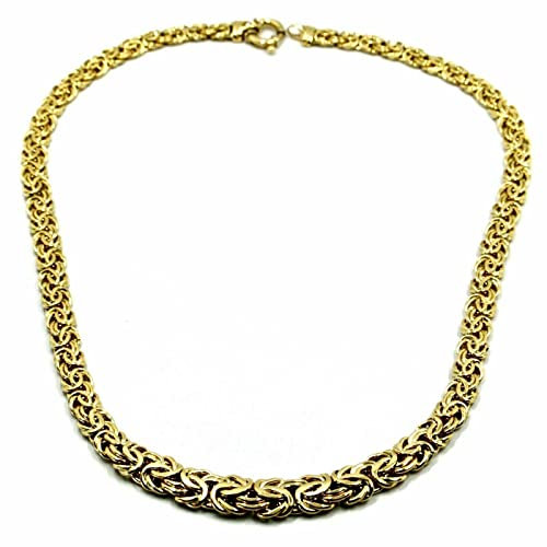 generico Halskette aus 18 Karat Gelbgold, 750, Rundhalsausschnitt, Königskette, flach, Länge 45 cm, hergestellt in Italien., 45 CM, Gold, Kein Edelstein