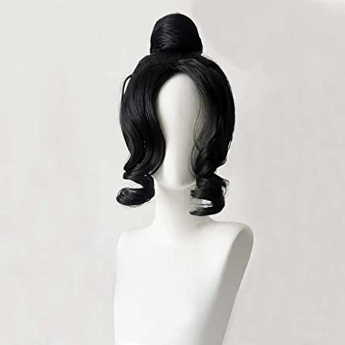 Dagua Cosplay Perücke,Black Clover Charmy Papittoson Cosplay Perücke,Short Curly Black Perücke,Mit Kostenloser Perückenkappe,Halloween Kostüm Perücke,für Party Karneval Weihnachten