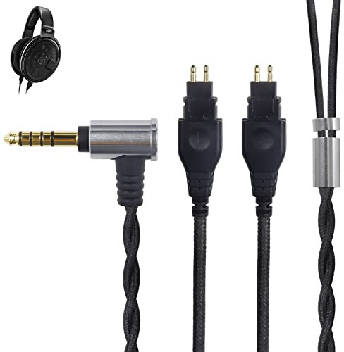 okcsc HDB4 Replacement Upgrade Headphone Cable with 4.4mm Balanced L Plug,4 Core OFC Silver Plated Audio Cord for Sennheiser HD650 HD600 HD580 HD565 HD545 HD525 HD414 HD25 HD6XX Headphone 1.5M/4.9ft