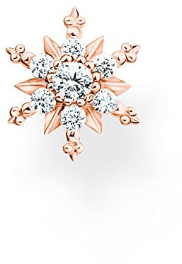 Thomas Sabo Einzel Ohrstecker Schneeflocke mit weißen Steinen vergoldetes Silber H2260-416-14