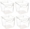 Amtido Clear Plastic Storage Bins for Fridge-Freezer, Cupboard, and Pantry Tidy - Kitchen Organiser for Food, Fruit, Vegetable, Cleaning Products & Household Items (4-Pack - Compact 15.5cm x 15.5cm)