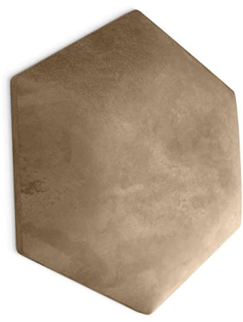 Muralo Samt Wandkissen Hexagon Stoff Polsterpaneel Schlafzimmer Wohnzimmer Bett Wandpolster Bettkopfteil Lendekissen Modern Luxus Gepolstert Polster Paneel (Beige, 40 cm x 35 cm)