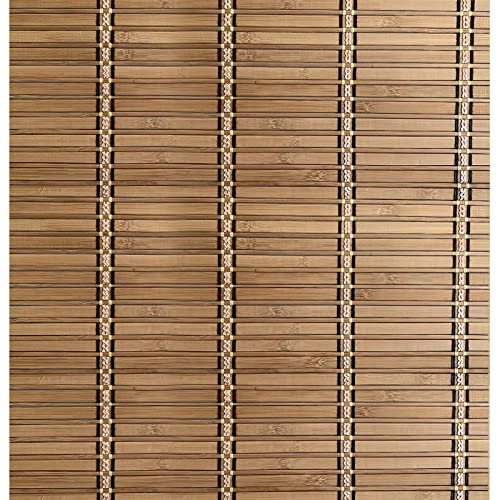 DUYULIANG Retro Bamboo Roller Blind Natural Wooden Blind Kitchen Wide 60 90 100 110 120 150 cm, Sun Protection and Privacy Protection, Blind for Windows and Doors, Outdoor Roller Blind