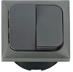 Interruptor doble basculante para caravana, 230 V, color gris