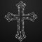 Glitzerdeals Bügelbilder aus Strass große Kreuz kristall Aufbügler für Textilien Karneval Kostüm Kreuz Strassmotiv Gothic Aufbügler Glitzer Faith