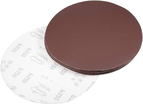 TA-VIGOR 10Pcs 225mm PSA Sanding Discs, 320 Grit 9 Inch Self Adhesive Stickyback Sandpaper Discs, Aluminum Oxide Sandpaper for DA Sander, Sand Automotive Car Paint, Wood, Metal