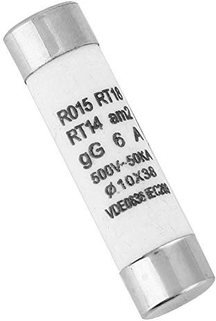 Fusible 6A 500V 10X38 Fusible 10 Piezas Fusible de Cilindro de Alta Capacidad de Ruptura con Dispositivo Indicador 10X38 380 500Vac (6A)