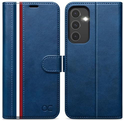 OCASE Coque Samsung Galaxy S23 FE, Antichoc TPU Housse Samsung S23 FE Cuir PU Portefeuille Etui [RFID Blocage] [Fentes pour Cartes] [Béquille] Coque pour Galaxy S23 FE(6,4 Pouces), Bleu