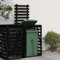Homgoday Extension pour cache-poubelles, revêtement de poubelles, coffre à déchets, coffre de jardin, résistant aux intempéries, pour jardin, noir, bois massif de pin