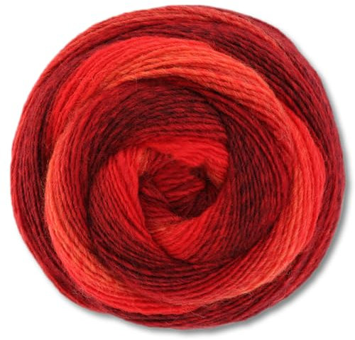 Frida's Wollhaus Lana Grossa 200 g Gomitolo Versione Schurwolle Dochtgarn Farbverlauf 12 Farben (446)