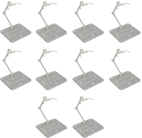 Ejoyous Acryl Actionfiguren Ständer, 10 Stück, Klarer Display Halter für Anime Figuren, Einstellbarer Modellständer