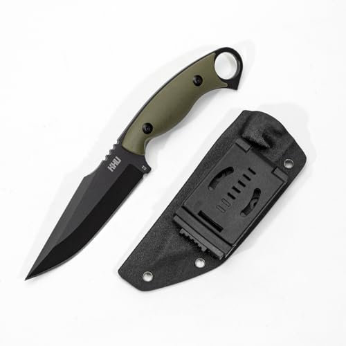 KHU Coltello a lama fissa Coltello da caccia Coltello da sopravvivenza Coltello Bushcraft D2 Acciaio G10 Handle, All'aperto caccia campeggio accessori With Kydex Sheath - 17A