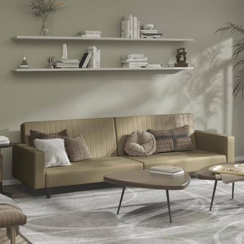 Tidyard Schlafsofa 2-Sitzer Bettsofa Schlafcouch Couch Sofa mit Schlaffunktion Bettsofa Gästebett Sofabett Tagesbett Cappuccino-Braun Kunstleder
