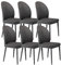 BAKULI Wasserdichte Lederstühle für Küche, Esszimmerstühle, 6 Stück, stabile Karbonstahl-Metallbeine, Wohnzimmer, Lounge, Thekenstühle (dunkelgrau)