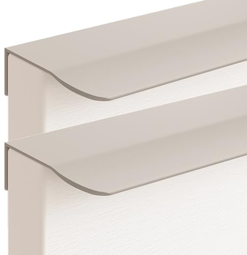 JIALUO0318 Versteckter Griffe Aluminiumlegierung Türgriff Möbelgriffe Unsichtbare Knöpfe Schrankgriffe Schubladengriff Küchengriffe 2 Stück (Kaschmirgrau,Length 400mm)