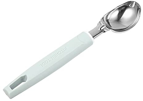 Zerodeko Ice Cream Scoop Mint Green Zinc Alloy Dessert Scoop for Fruit Cheese and Ice Cream Ergonomic Non- Handle Lightweight and Food-Safe for Home and Parties
