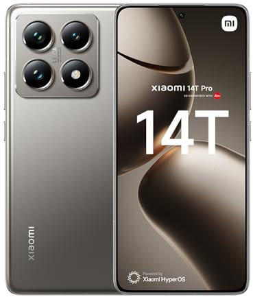 Xiaomi 14T Pro – Smartphone de 12GB+1TB, Lentes Leica Summilux, MediaTek Dimensity 9300+, Pantalla AMOLED 6,67'' 144Hz, HyperCharge 120W, Gris Titanio (Versión ES)