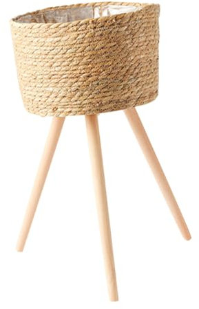 MERRYHAPY Supporto Per Fioriera Da Pavimento Porta Piante Da Fioriera in Vimini Vaso Per Piante Con Supporto Alto Vasi Da Fiori Per Interni Supporto Intrecciato Impianti Di Legno