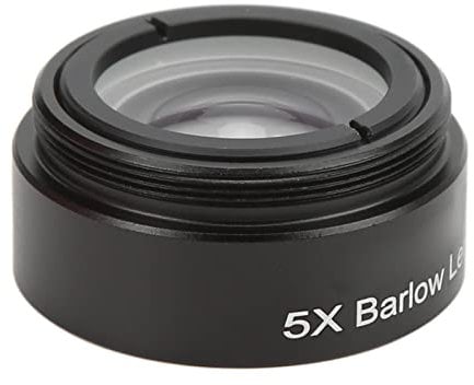 5X Barlow Lens, Telescope Barlow Lens Aluminium Alloy Optical Glass Optical Barlow Lens M28.6 Threaded Interface for Astronomical Observation