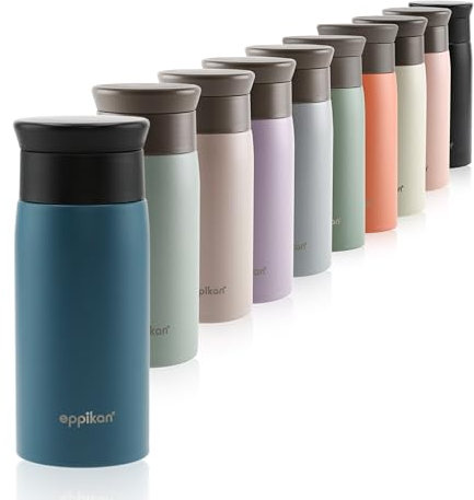 eppikan EppiToGo Termo de Acero Inoxidable, taza aislada, Travel Mug, Coffee-to-go, Taza para Coche, 350 ml, 500 ml, taza de viaje, antigoteo con Apertura de 360º higiénica (Vivid Blue, 350 ml)
