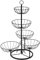QWORK® Cesta de Frutas 5 Niveles, Frutero, Frutero Independiente de Metal en Negro, Fácil de Montar, Para la Cocina