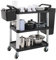 The WORKPLACE Depot 3-Tier Catering Trolley with Removable Bins – Non-Marking Castor Wheels, Lightweight & Space-Saving – Perfect for Kitchens, Restaurants, Hospitals(Trolley with Bins)