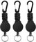 3 PCS Porte-clés Extensibles - Porte Badge Mousqueton Porte Badge Rétractable avec corde Fil d'Acier de 60 cm et Mousqueton Porte Badge Durable Adapté pour Enseignants Médecins Infirmiers (Noir)
