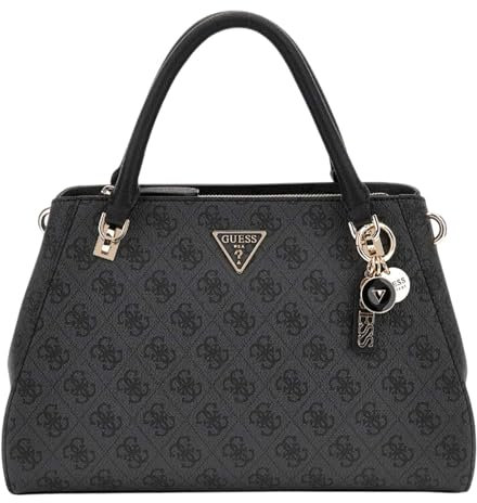 GUESS Noelle Girlfriend Satchel Coal Logo