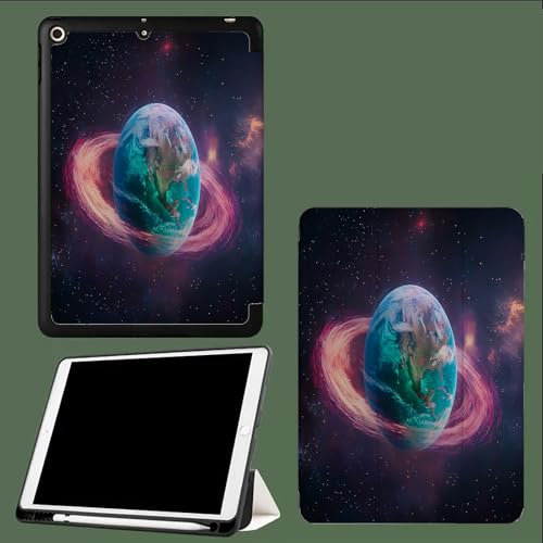 Planet Hülle für iPad Pro 12.9 Zoll 2021/2020/2018 (5./4./3. Generation) mit Stifthalter, Auto Schlafen/Wachen Nebel