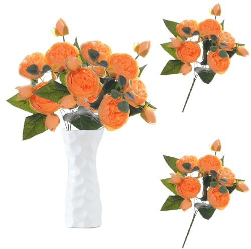 astylishome Artificial Flower Bouquet for Grave Artificial Peonies Silk Single Stem Peony Fake Flowers for Wedding Home Office Party Window Decor Table Centerpieces DIY Floral Arrangements 4405