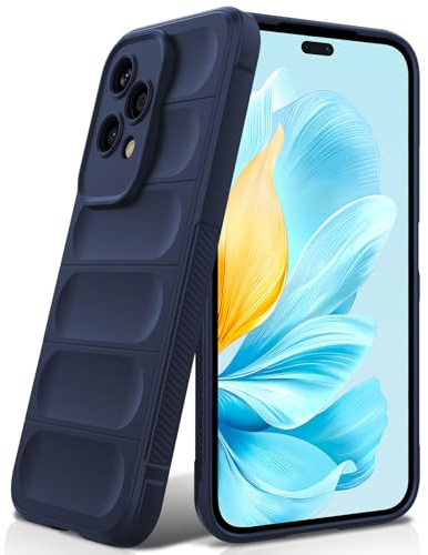 BonYonka Cover in Silicone per Honor 200 Lite, Blu | Design Ondulato Antiurto, Fodera in Microfibra Antigraffio, Touch Morbido Setoso, Protezione Anticaduta di Grado Militare