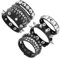 YNR Lederarmbänder im Stil der 80er-Jahre, Gothic-Nieten, Punk-Rock-Stil, Vintage-Stil, für Herren und Damen, 80er-Jahre-Steampunk-Zubehör, verstellbares Armband für Halloween, Cosplay,