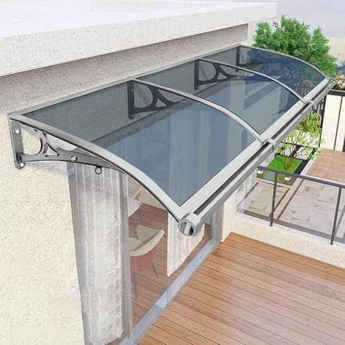 JFOZDM Vordach für Haustür, Vordach Hauseingang, überdachung, Aluminiumlegierung+Polycarbonat Cover, UV-Schutz/Regenschutz/Schneesicher, Haustürüberdachung für Tü, Terrasse, Balkon